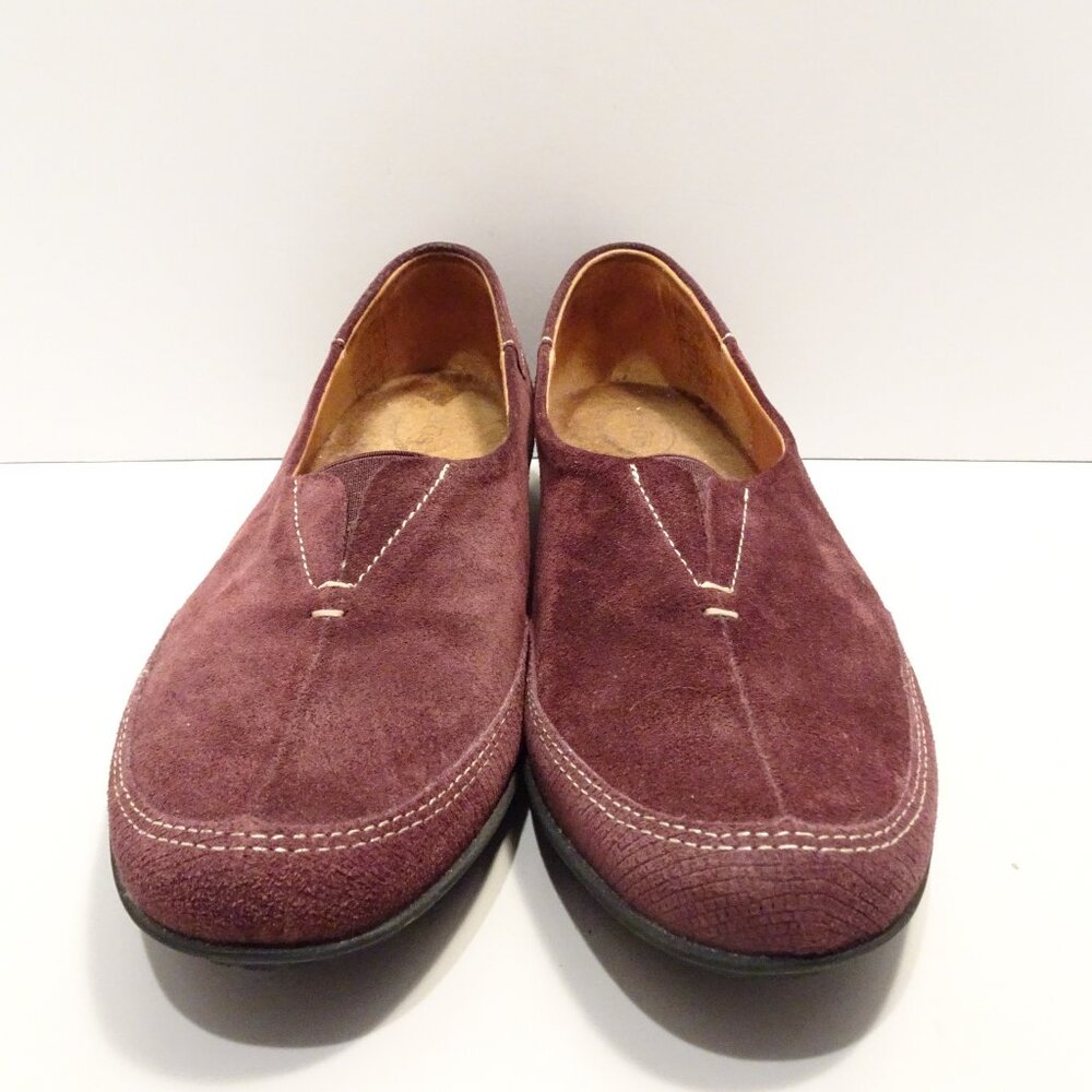 Taos Marvey Ballet Flat Slip On Loafer Shoes Burgundy Suede Size 40 EU 9 US